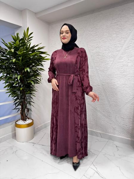 CLEMENCE 5435 İPEK ELBİSE BORDO