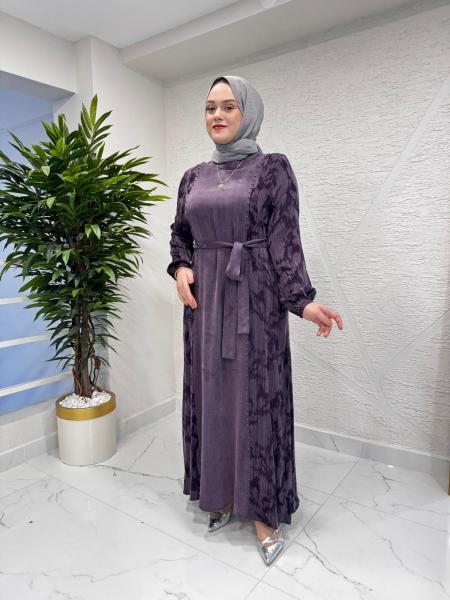 CLEMENCE 5435 İPEK ELBİSE MÜRDÜM