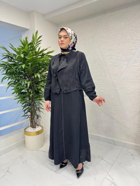 LISSMORE 5792 CEKETLİ ELBİSE SİYAH