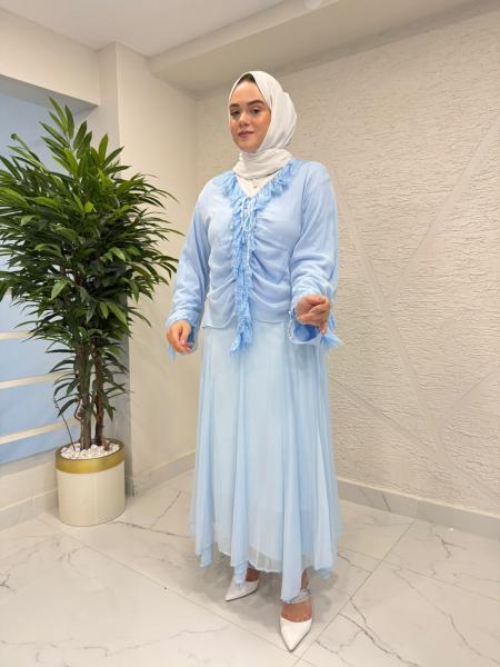 NAGE 5796 TÜL TAKIM MAVİ