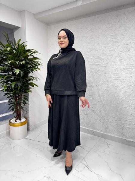 LISSMORE 5939 ETEKLİ TAKIM SİYAH