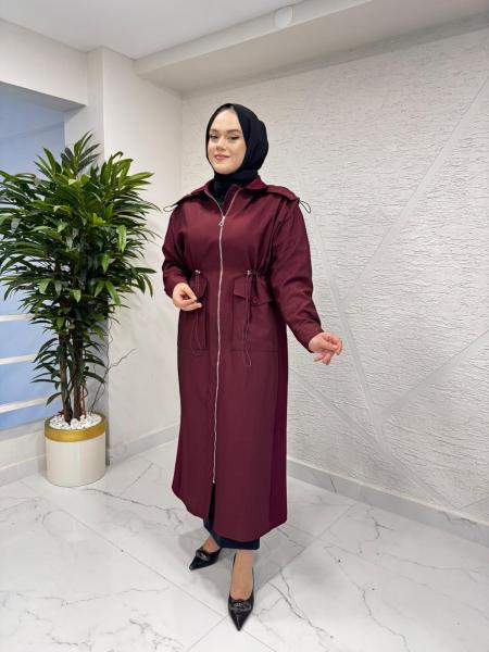 CEREMONY 6801 YANLARI ÇELİK GARNİLİ BELDEN BÜZGÜLÜ FERMUARLI DUBAI KAP BORDO