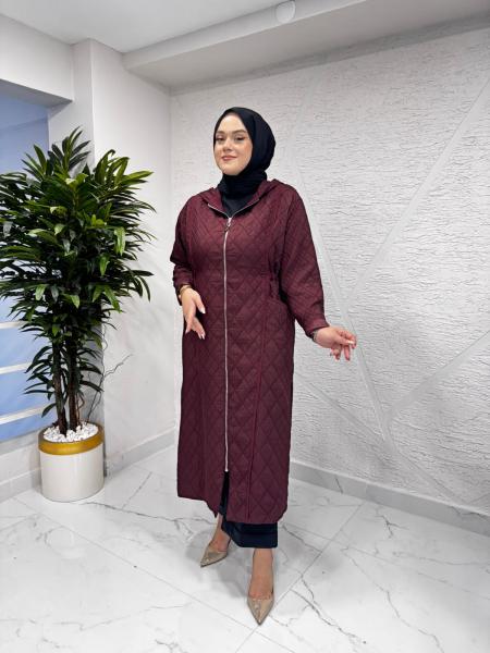 CEREMONY 6838 KAPÜŞONU FERMUAR DETAYLI BAKLAVA KAPİTÖNE KAP BORDO