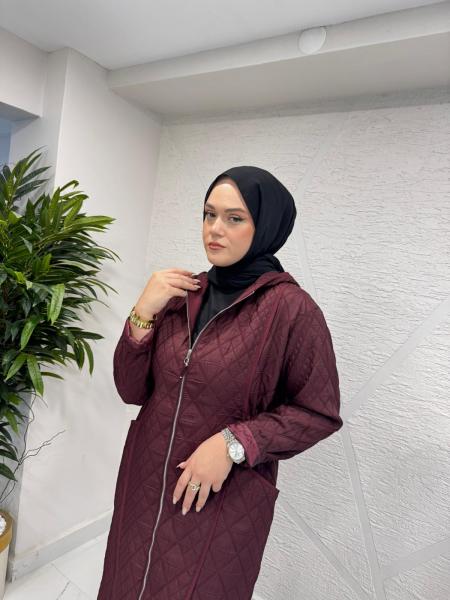 CEREMONY 6838 KAPÜŞONU FERMUAR DETAYLI BAKLAVA KAPİTÖNE KAP BORDO