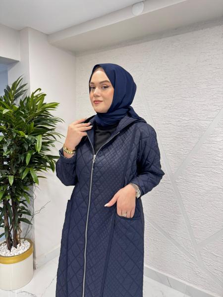 CEREMONY 6838 KAPÜŞONU FERMUAR DETAYLI BAKLAVA KAPİTÖNE KAP LACİVERT