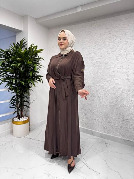 CEREMONY 6881 ÖNDEN FERMUARLI TEK KOLU TAŞ DETAY İÇTEN KEMERLİ KAP KAHVERENGİ