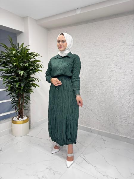 CEREMONY 6908 MERLİN KRAŞLI ETEKLİ TAKIM TURMALİN YEŞİL