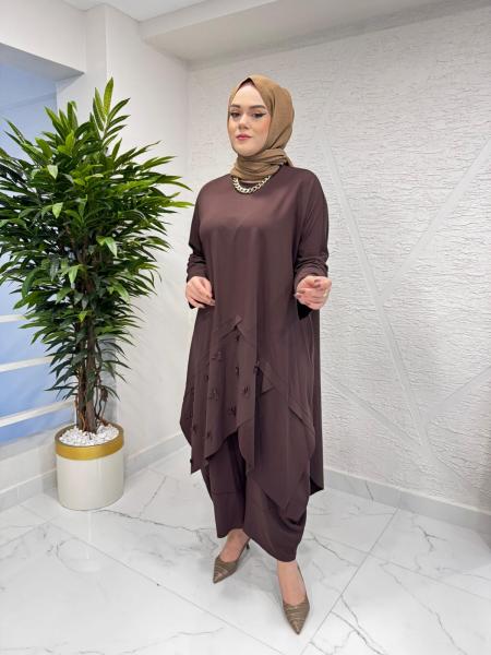 CEREMONY 6937 LUNA ÖNÜ ANVELOP TAKIM KAHVERENGİ