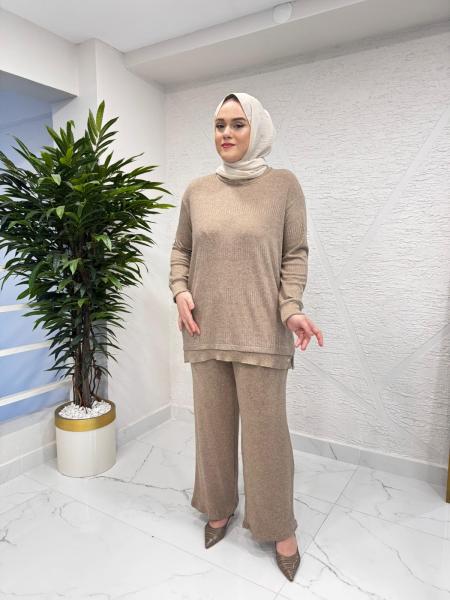 CEREMONY 6959 YÜN İŞLEMELİ PANTOLONLU TAKIM CAMEL