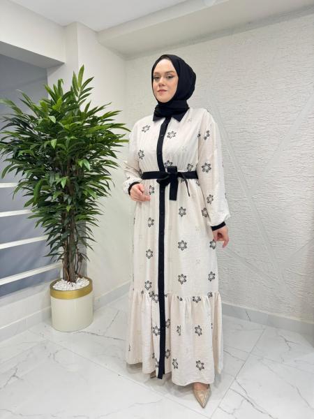 CEREMONY 26Y733 ÖNDEN BAĞLAMALI SİYAH PAT DETAYLI ROZA ELBİSE ORİJİNAL