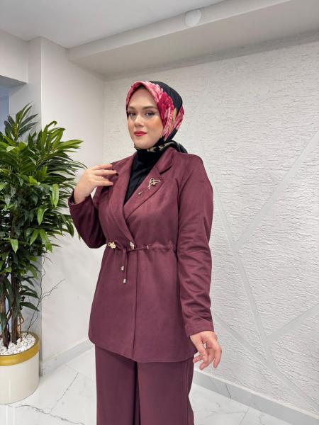 OTTO 7372 ÖRME KUPRA CEKET TAKIM BORDO