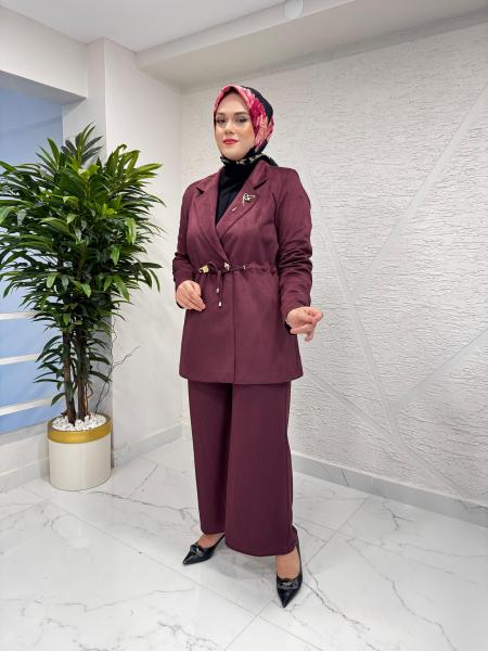 OTTO 7372 ÖRME KUPRA CEKET TAKIM BORDO