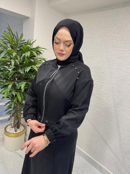 OTTO 7423 FİLE KOMBİNLİ ETEKLİ TAKIM SİYAH