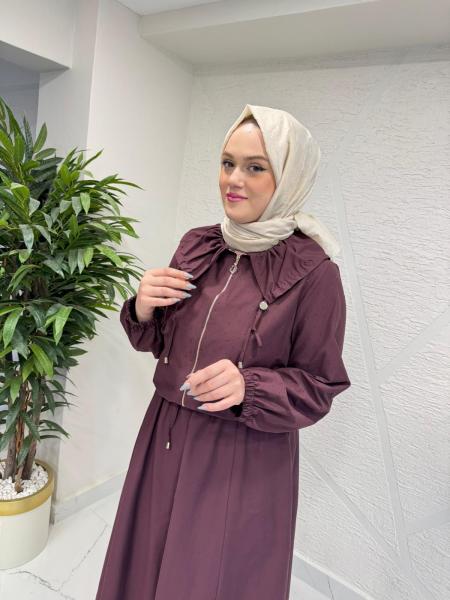 OTTO 7439 YAKA BÜZGÜLÜ ETEKLİ TAKIM BORDO