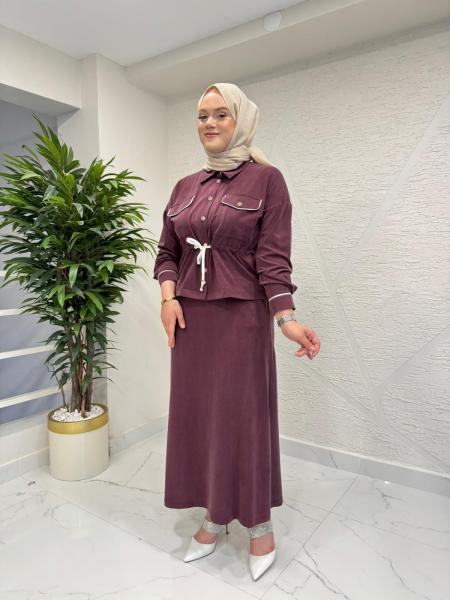 OTTO 7461 BİYE KOMBİNLİ ETEKLİ TAKIM BORDO