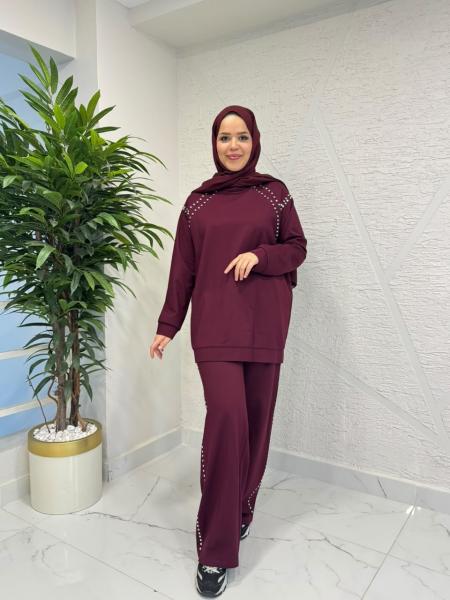 CEREMONY 26K945 BLUZU VE PANTOLONU ÇAKMA DETAYLI LUNA TAKIM MÜRDÜM