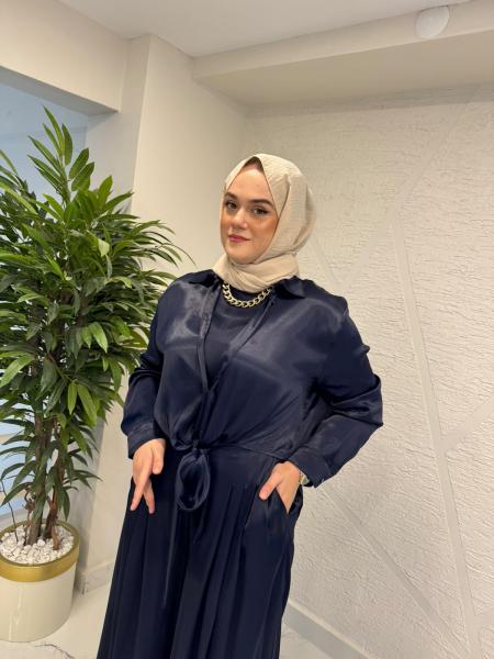 CEREMONY 26K946 SATEN ÜÇLÜ TAKIM LACİVERT