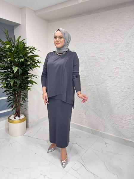 MİSSA ELEGANE MERSERİZE TAKIM ANTRASİT