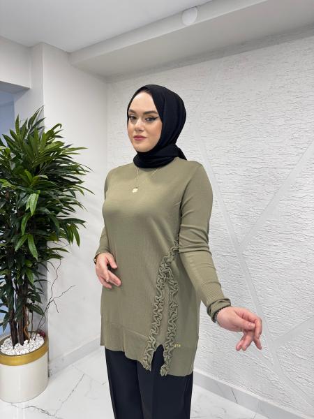 MİSSA SOĞUK İP FIRFIR TUNİK HAKİ