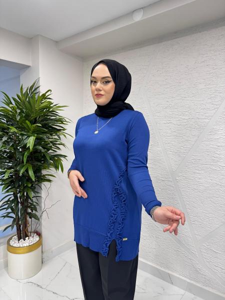 MİSSA SOĞUK İP FIRFIR TUNİK SAKS