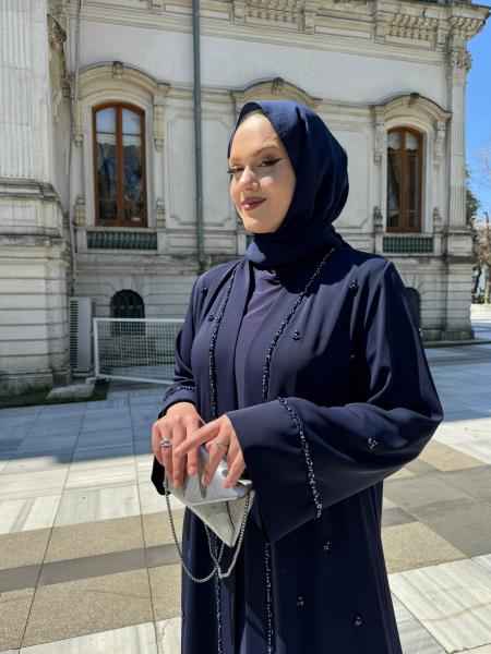 ETRUCCI 6278 ÖN PATI TAŞ İŞLEME DETAYLI ABAYA LACİVERT