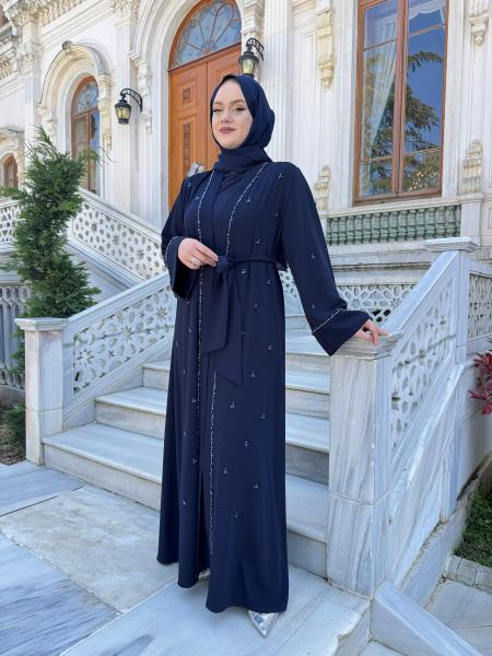 ETRUCCI 6278 ÖN PATI TAŞ İŞLEME DETAYLI ABAYA LACİVERT