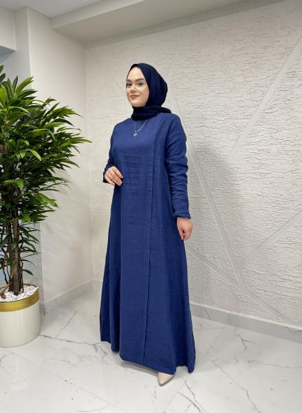MİSSA K005 BLOK ELBİSE LACİVERT
