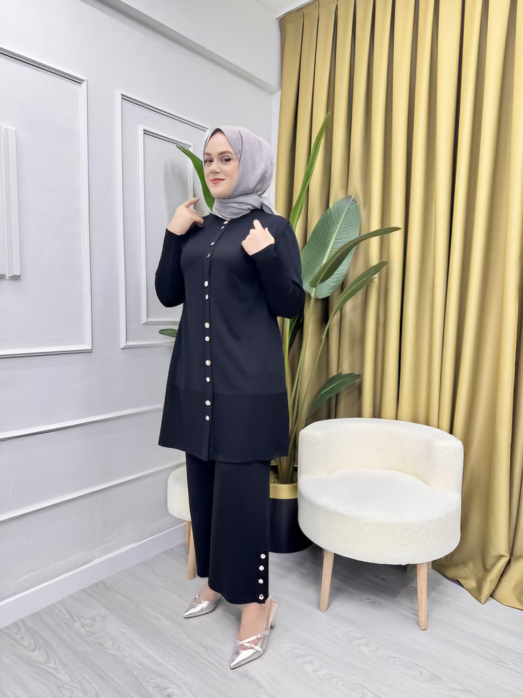 MİSSA BELLA TRİKO PANTOLON TAKIM SİYAH