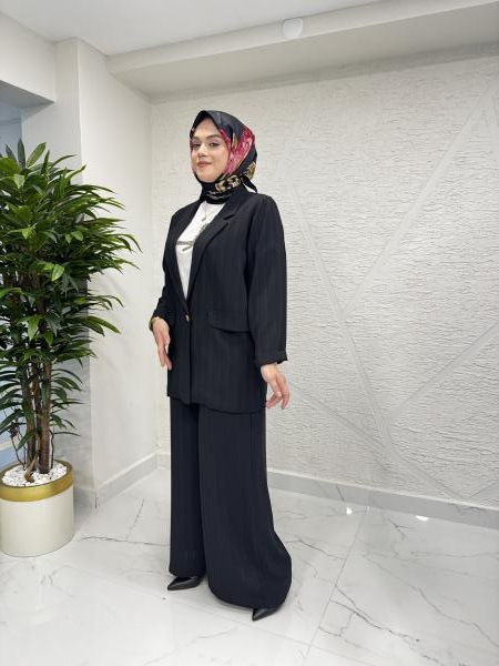 CEREMONY 59147 OVERSIZE CEKETLİ TAKIM SİYAH