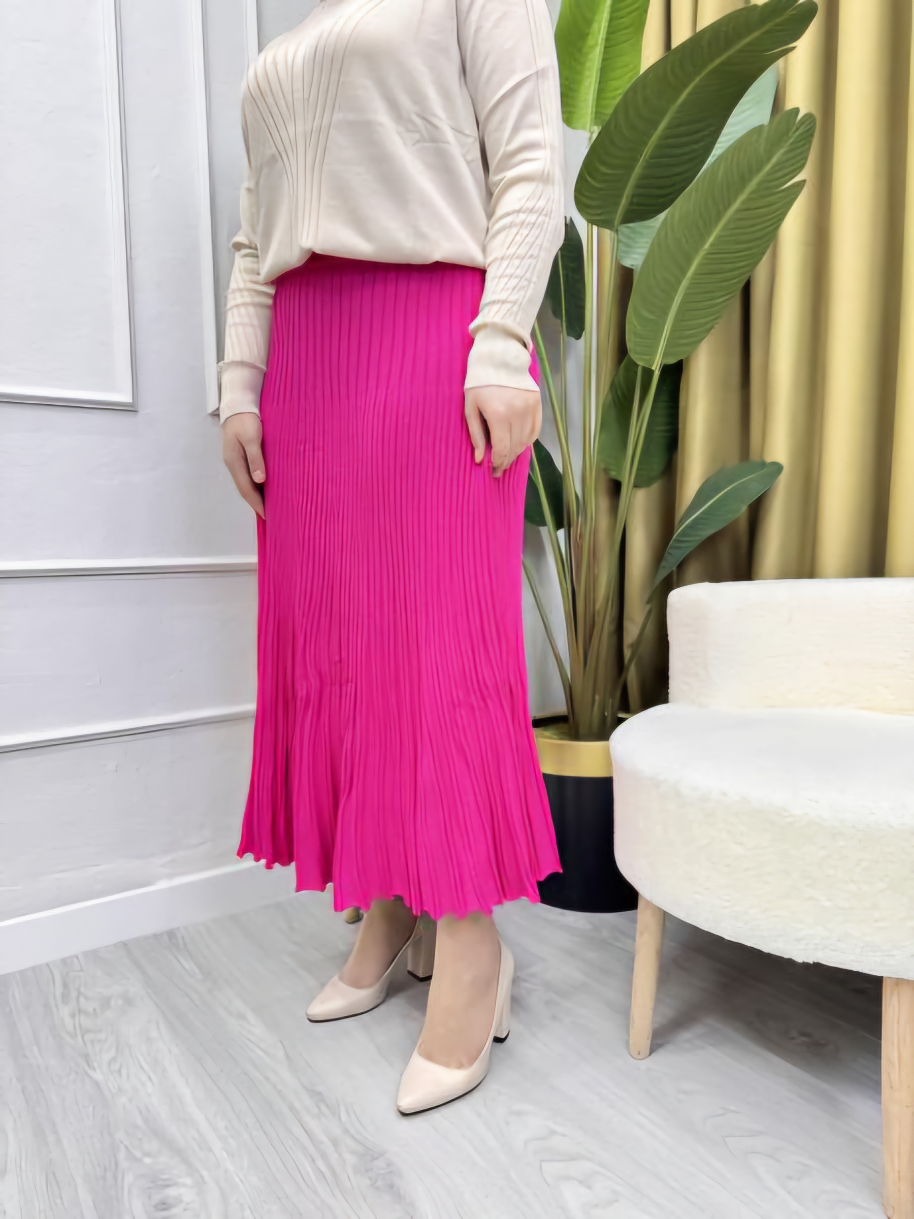 NİLİWİ 3021 TRİKO ETEK FUŞYA