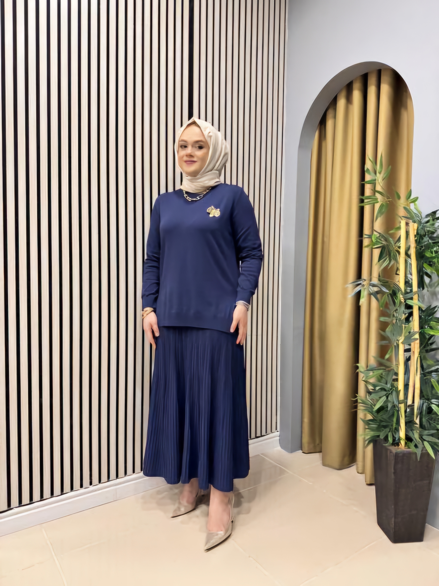 MISSEMRAMISS 1114 ELEGANTE TRİKO TAKIM LACİVERT