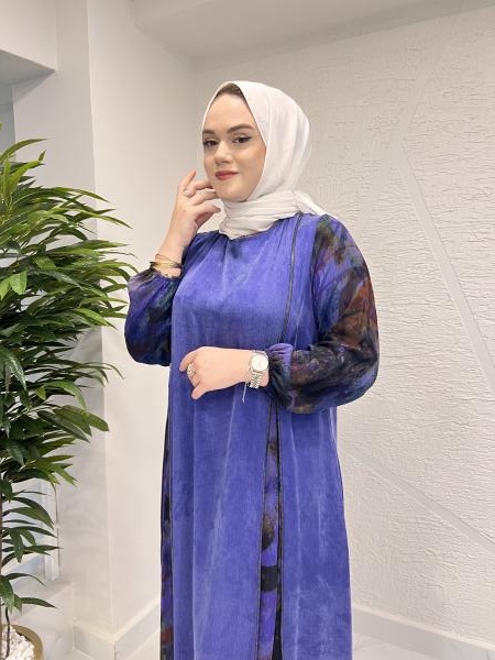 MISS MODISH 8130 İPEK ELBİSE AÇIK MOR