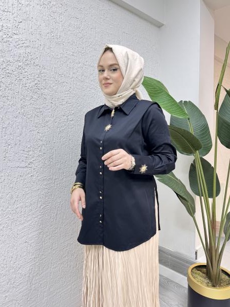 MISSEMRAMISS 4811 LINE STILE GÖMLEK SİYAH