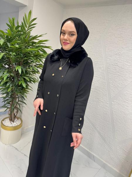 MİSSA MERSERİZE MARS KÜRKLÜ KAP SİYAH