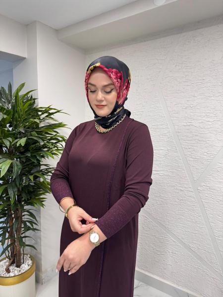 MİSSA SOĞUK İP SİM ELBİSE MOR