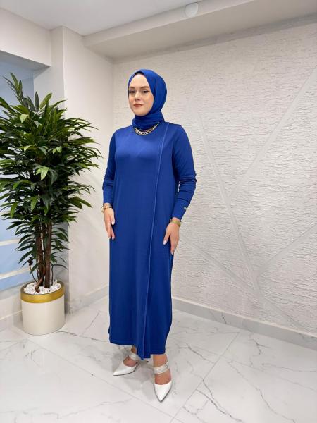 MİSSA SOĞUK İP SİM ELBİSE SAKS