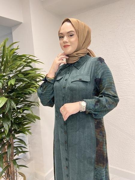 MISS MODISH 8127 İPEK ELBİSE YEŞİL