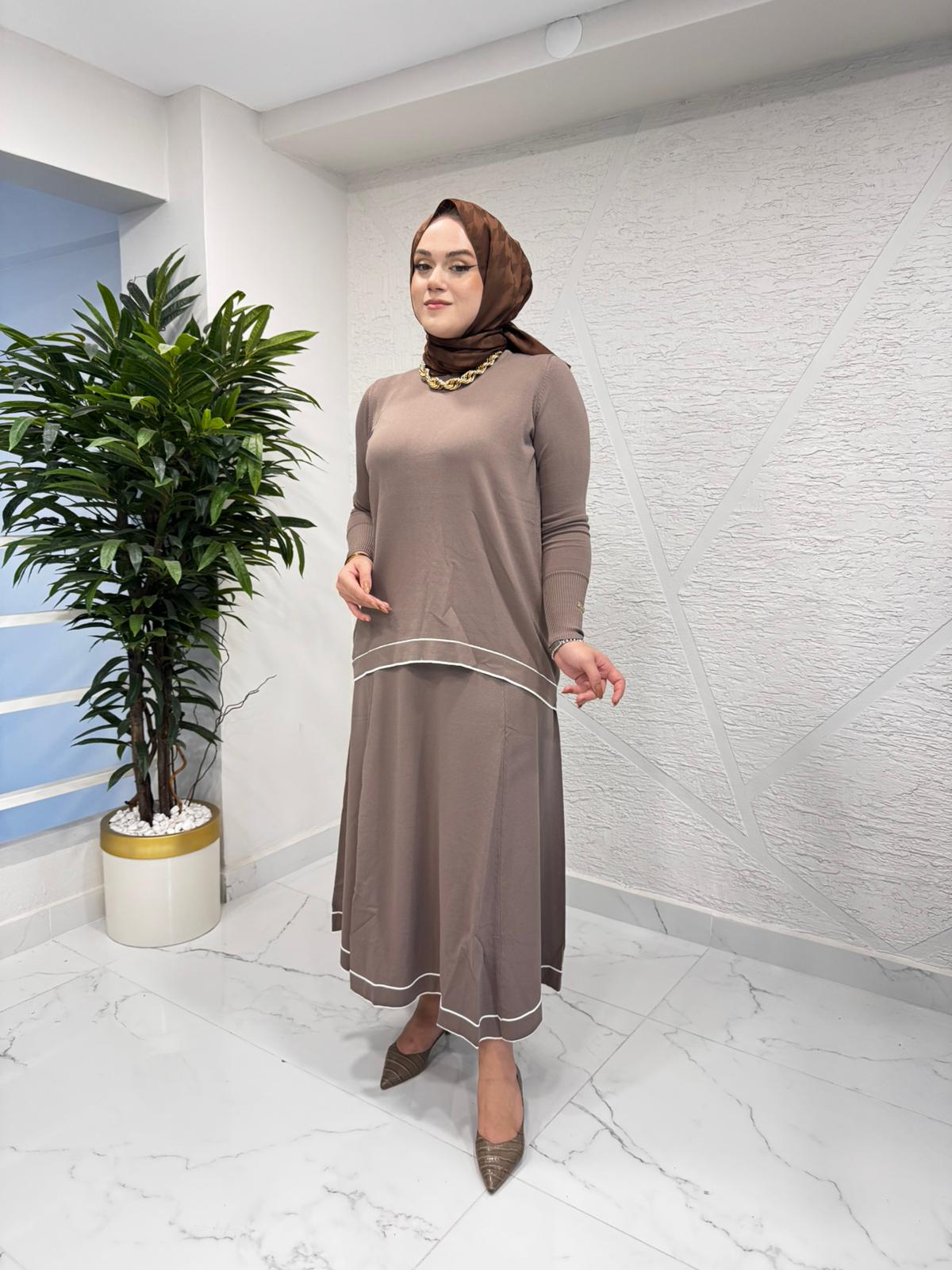 MİSSA VALE TRİKO ETEKLİ TAKIM VİZON