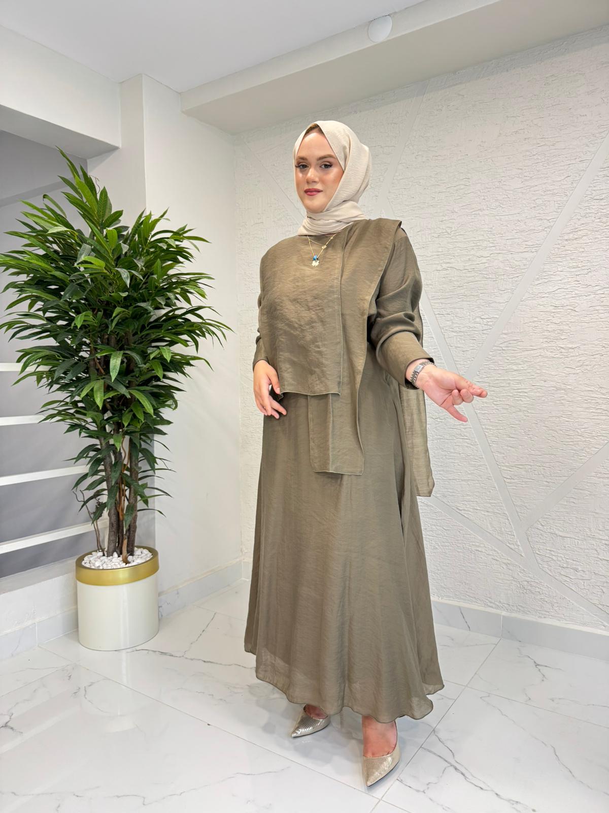CEREMONY 26Y9106 BLUZUNUN ÖNÜ PARÇALI BOL PAÇA ETEKLİ NİL TAKIM HAKİ